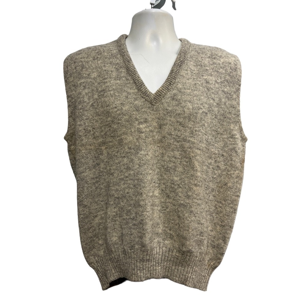 Vintage Jantzen Sweater Vest Gray Wool Blend XL Preppy Grandpa Academia Heritage